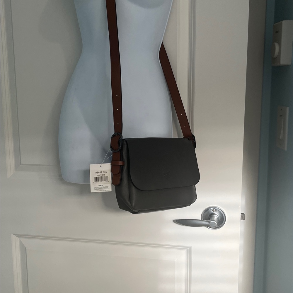 Roots green and Brown Crossbody leather Bag